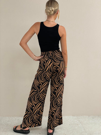 Printed Wide-Leg Pants